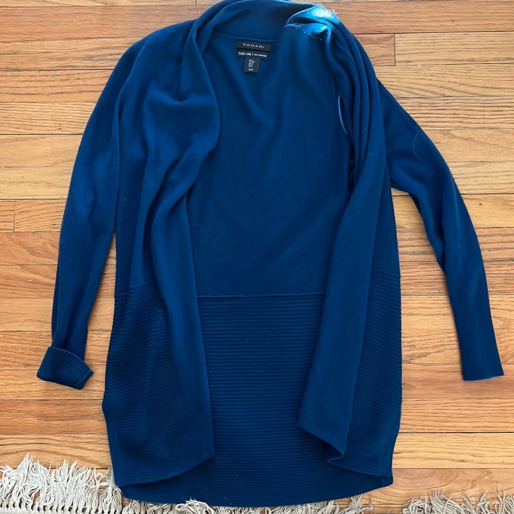 Tahari cashmere open cardigan sweater